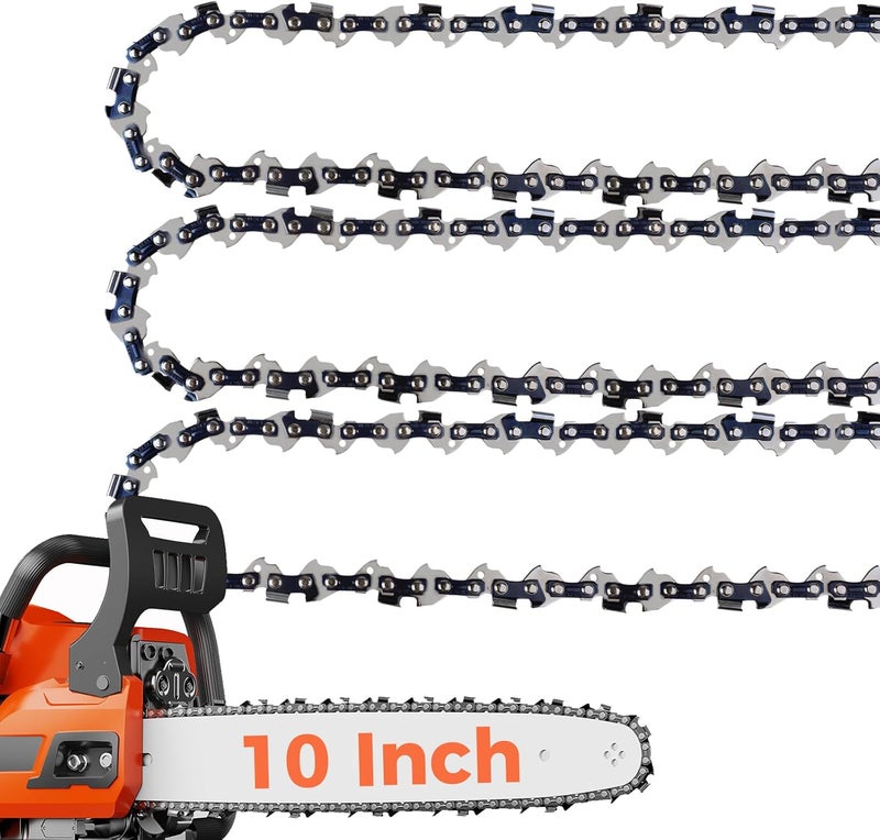 EXSHP 10-Inch Chainsaw Chain 40 Drive Link Replacement Chainsaw Blade, .043 Inch Gauge, 3/8" LP Inch Pitch, fits Remington, Husqvarna, Ryobi and more (90YNP-6) - Image 1
